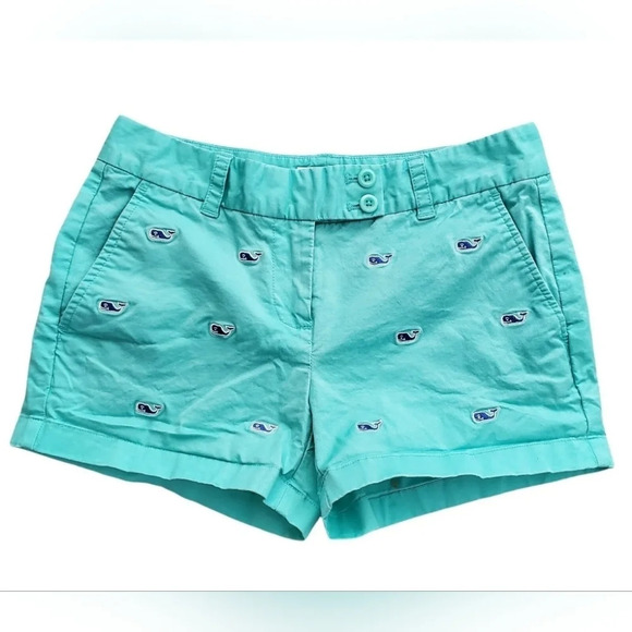 Vinyard Vines size 0 Embroidered whale Beach Booty shorts Chinos - Picture 1 of 4